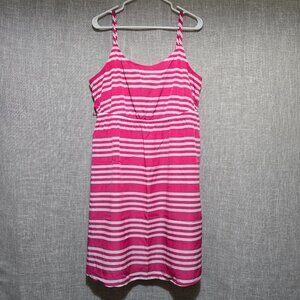 Lane Bryant Plus Size Pink Stripe Summer Dress / Sundress / Size 14 / 16